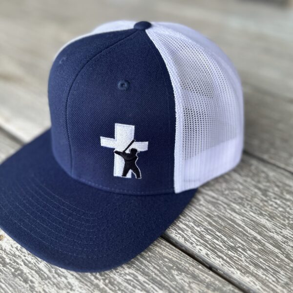 Baseball Truth Logo Mesh Snapback Hat Navy & White