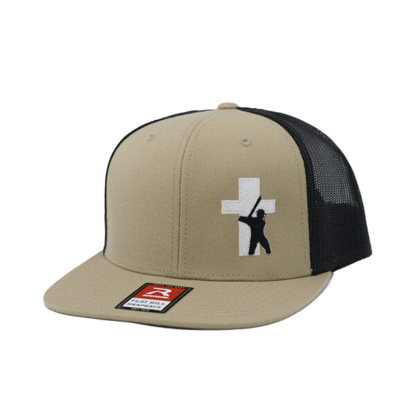 Baseball Truth Logo Mesh Snapback Beige & Black Hat