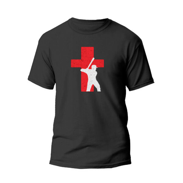 Baseball Truth Black Red Cross Tee Shirt